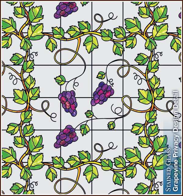 Grapevine Stained Glass Privacy Window Film - Image 3