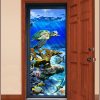 Storm door with Sea Turtle Reef Stained Glass