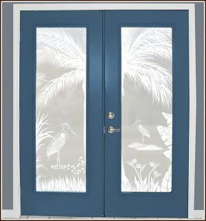 Add privacy and beauty to french doors with the Heron Hideaway privacy window film.