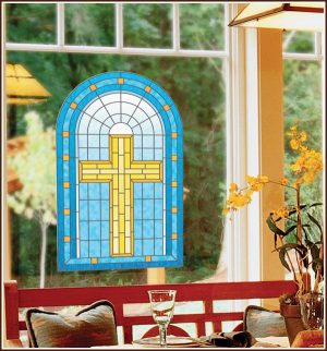 Grace Christian Stained Glass Centerpiece Accent